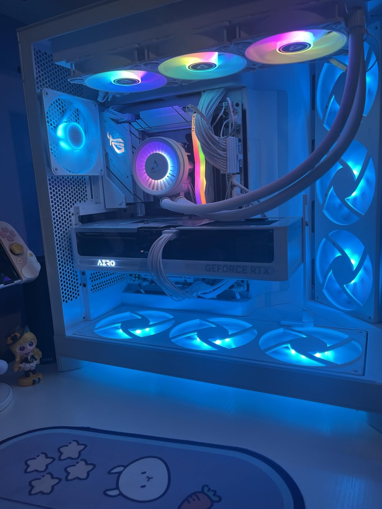 H9 Flow RGB+ (2025) - Dual-Chamber ATX Mid-Tower Airflow PC Case - 7 RGB Fans (6 x 140mm, 1 x 120mm) & Control Hub - 420mm Radiator Support - Connect Ready - Stainless Steel Tempered Glass - White customer photo 2