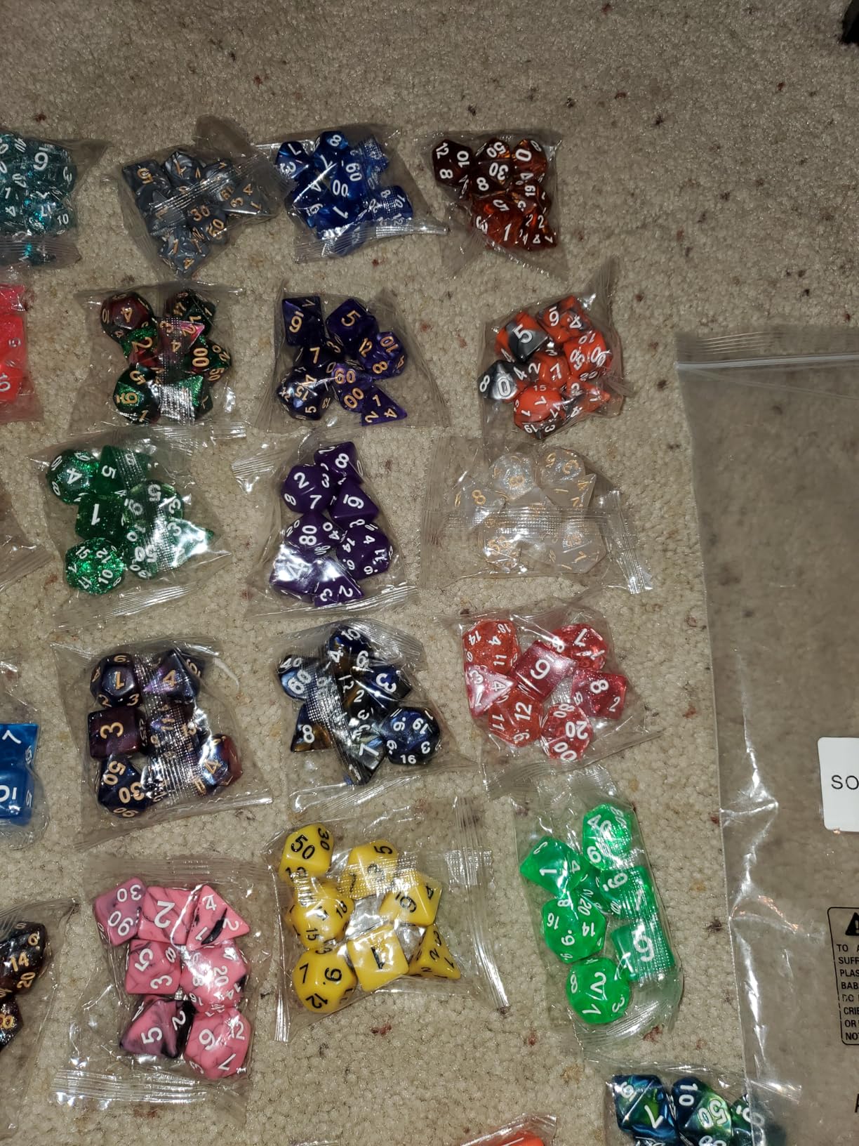 QMay Polyhedral Dice Set - 7 x 7 (49 Pieces) DND Dice with 7PCS Black Drawstring Bags Great for Dungeons and Dragons, RPG, MTG,Role Playing Table Games D4 D6 D8 D10 D% D12 D20 customer photo 2