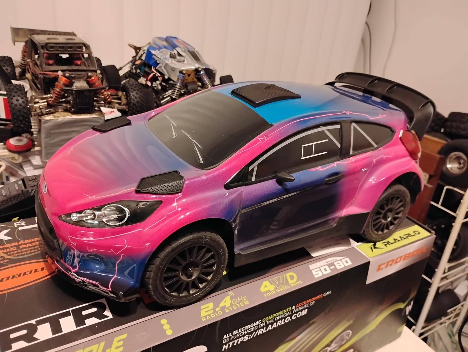 CROBOLL RLAARLO 1/10 Brushless Carbon Fiber RC Drift Cars for Adults with Gyro, Max 50 mph Fast RC Rally Car, 2.4Ghz All Terrain Remote Control Car 4x4 Hobby RTR customer photo 2
