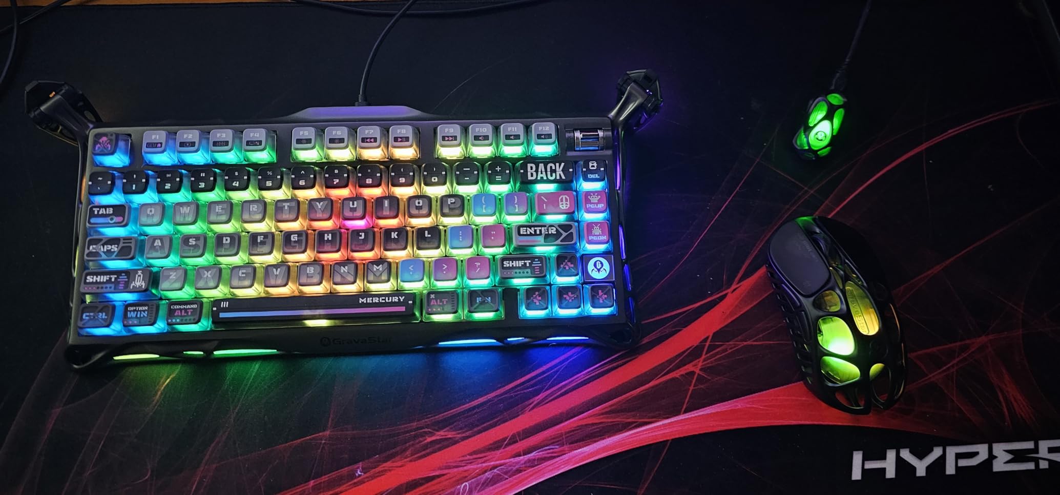 GravaStar Mercury X Wireless Gaming Mouse - 32,000 DPI PAW 3950 Sensor, 1000Hz Polling Rate, Only 49g, Magnesium Alloy Hollow Frame, RGB Lighting, 5 Programmable Buttons customer photo 2