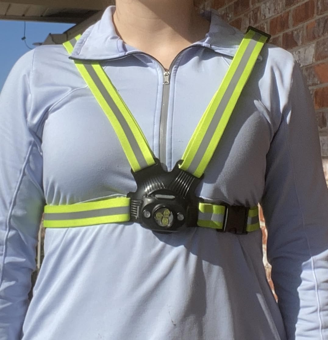 Running Lights for Runners, 500 Lumens Running Light with 45° Adjustable Tilt, 360° Reflective Vest & IPX4 Waterproof Rechargeable Light Up Gear for Night Walking/Cycling/Jogging customer photo 1
