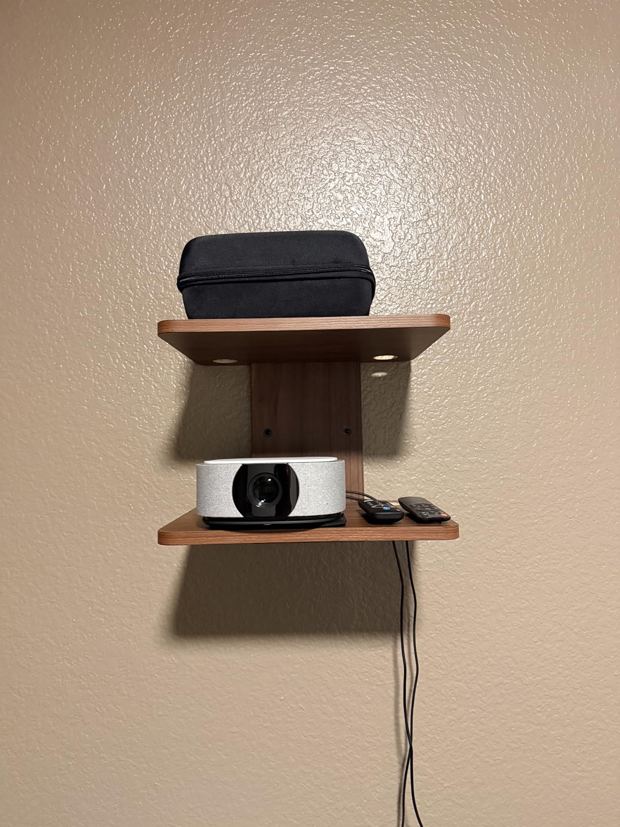 WALI Floating TV Shelf, 2 Tier Projector Shelf for DVD Players, Routers, Game Consoles, Cable Boxes, Wall Mount Shelves Holds Up to 22lbs customer photo 2