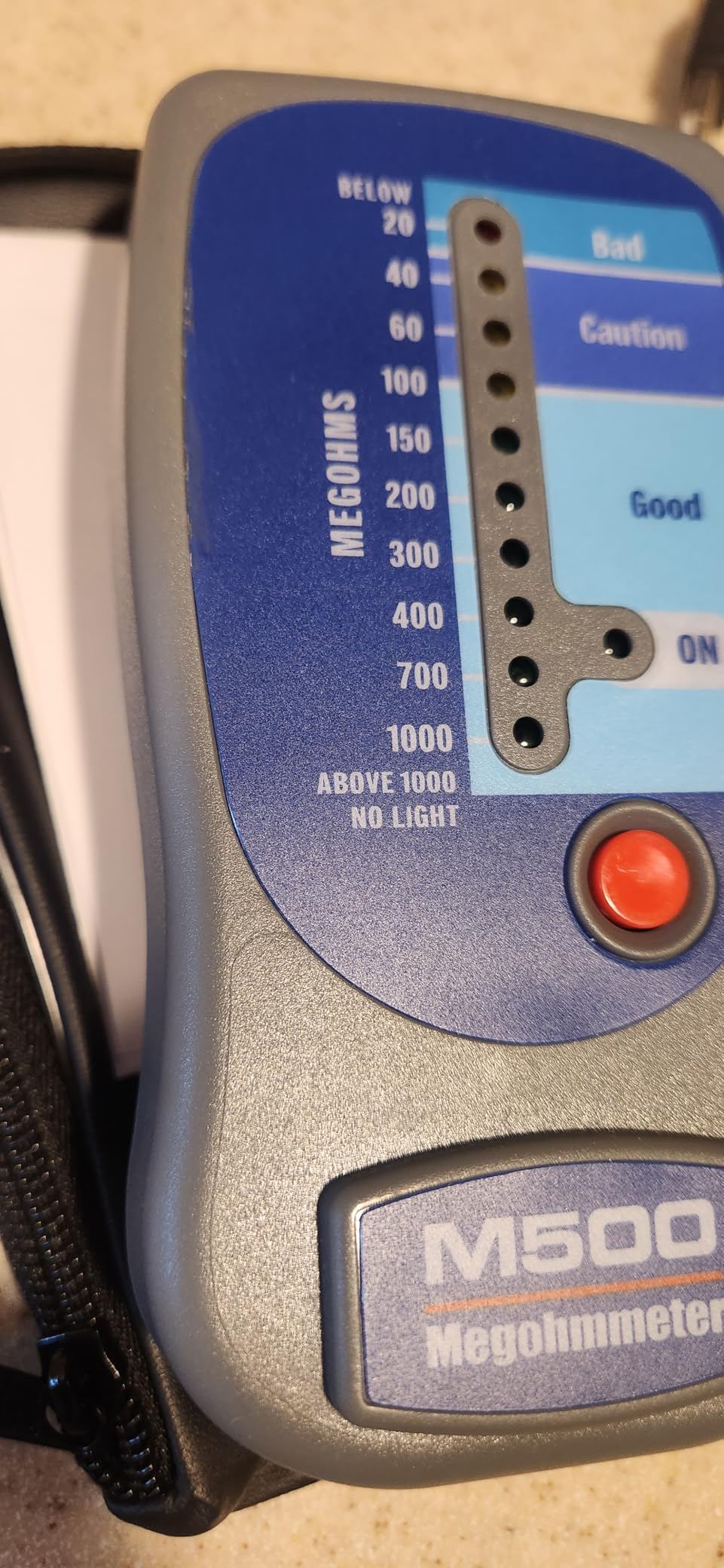 M500 Insulation Tester MEGOHMMETER, Compatible with Supco M500 Electronic Megohmmeter, Multimeter Tester, Compressor Tester HVAC, Battery Operated, 1000 Megohms at 500 Volts, with Soft Carrying Case customer photo 1