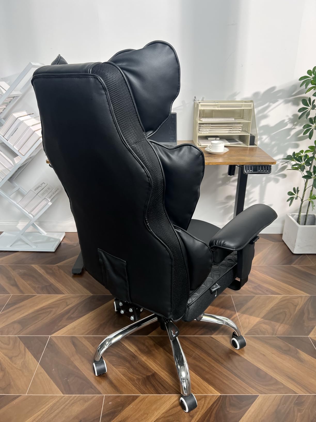 COMHOMA Big and Tall Office Chair Heavy Duty Wide Ergonomic Gaming Chair with Deluxe Embossing Designed Leather with Foot Rest,150°Reclining Adjustable Armrests Pocket Spring Back Support and Pillow customer photo 2