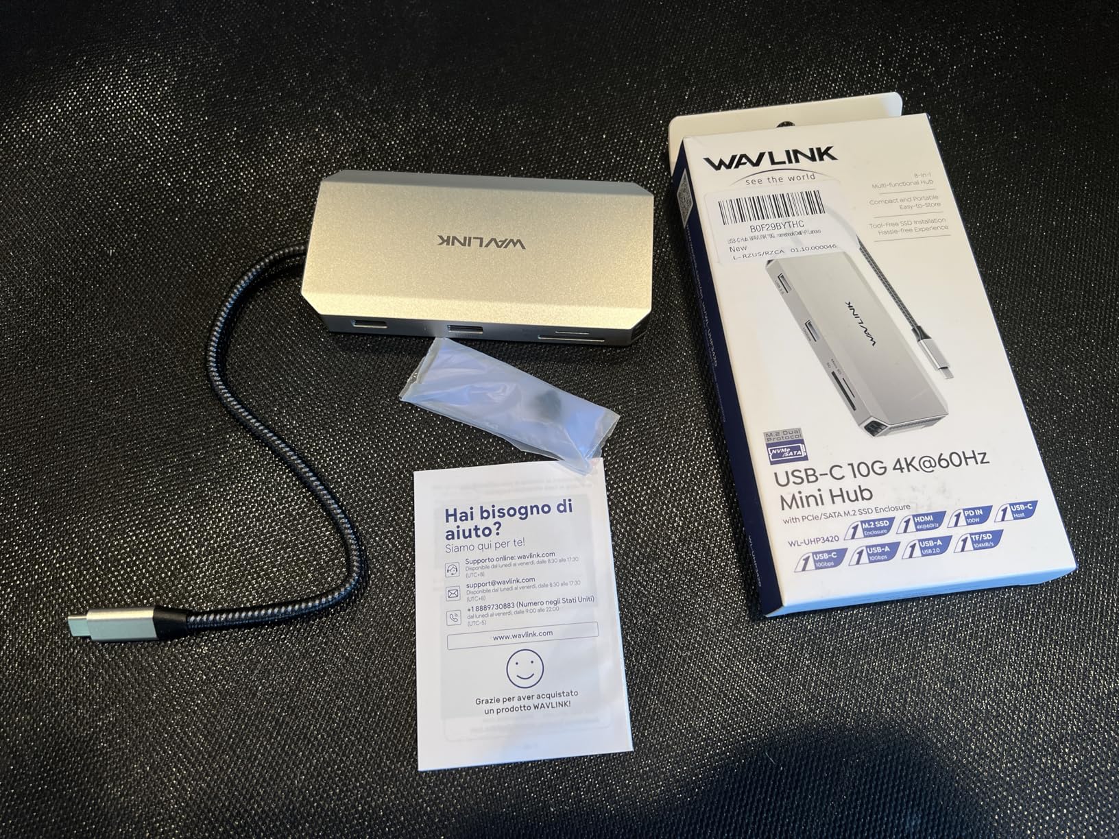WAVLINK 8 in 1 USB C Hub with M.2 NVMe/SATA SSD Enclosure 10Gbps, 4K@144Hz HDMI, USB-C/A 10Gb, 100W PD, Aluminum Alloy customer photo 1