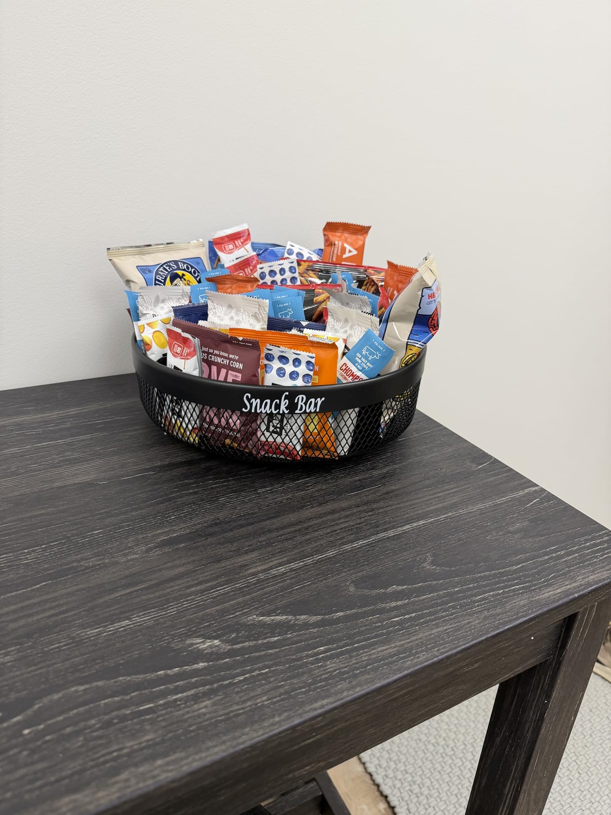 Snack Organizer for Countertop, Metal Turntable Organizer with Divider, 4 Compartment Snack Storage Spinning Snack Tray, Lazy Susan Snack Spinner for Snack Bar Organizer Pantry Storage-Black customer photo 1