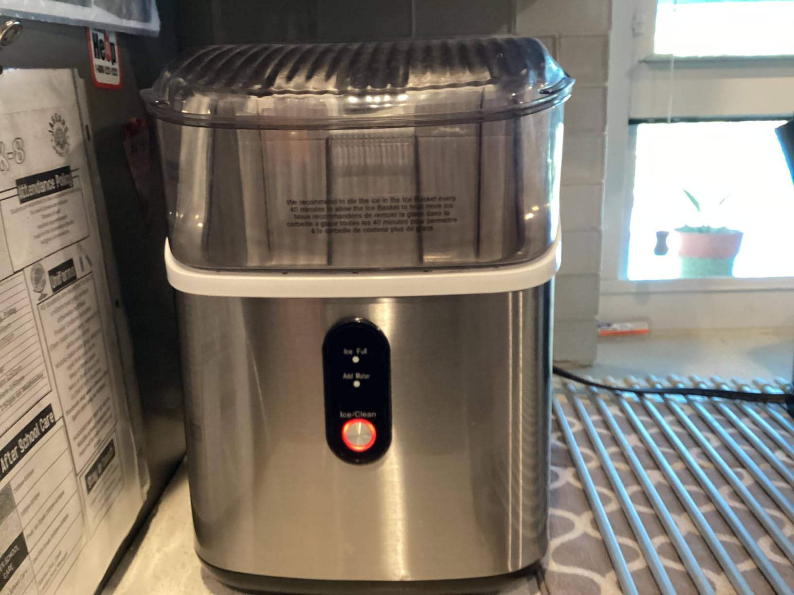 Kismile Nugget Ice Makers Countertop, Portable Ice Machine with Crushed Ice, 35lbs/Day, Self-Cleaning, One-Click Operation for Home Use(Silver) customer photo 2