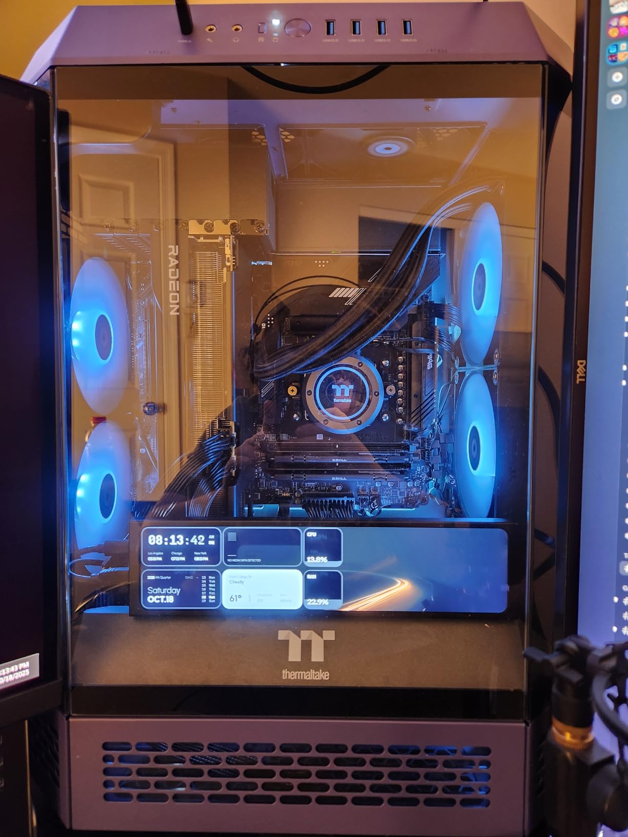Thermaltake Tower 600 Mid Tower; 2x140mm CT Fans Included; 420mm Radiator Support; 400mm GPU Clearance; Hidden Connector Support; Rotatable PCIe Slots; Mint Strawberry; CA-1Z1-00MLWN-00 customer photo 2