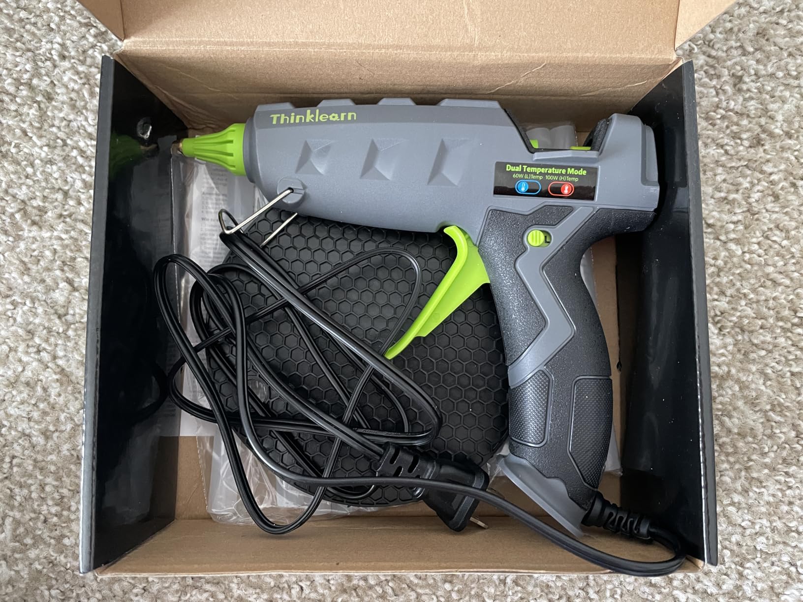 ThinkLearn 60/100W Dual Power Hot Glue Gun Kit with 15 Glue Sticks (7/16