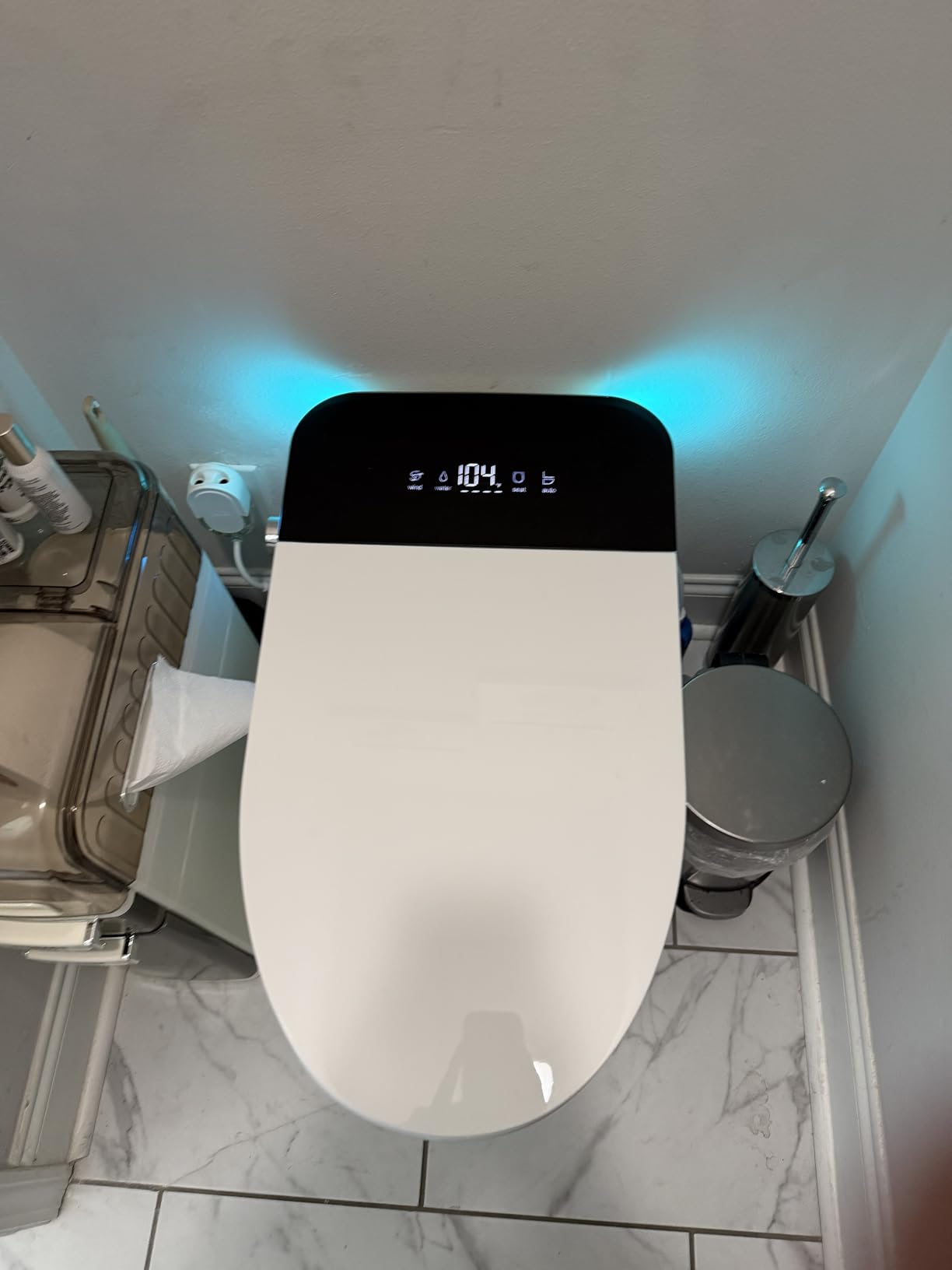 Smart Toilet with Bidet Built In, One Piece Bidet Toilet with Auto Dual Flush, Foam Shield, Modern Elongated Tankless Toilet with Foot Sensor, Heated Bidet Seat, Warm Water & Dryer, LED Display customer photo 2