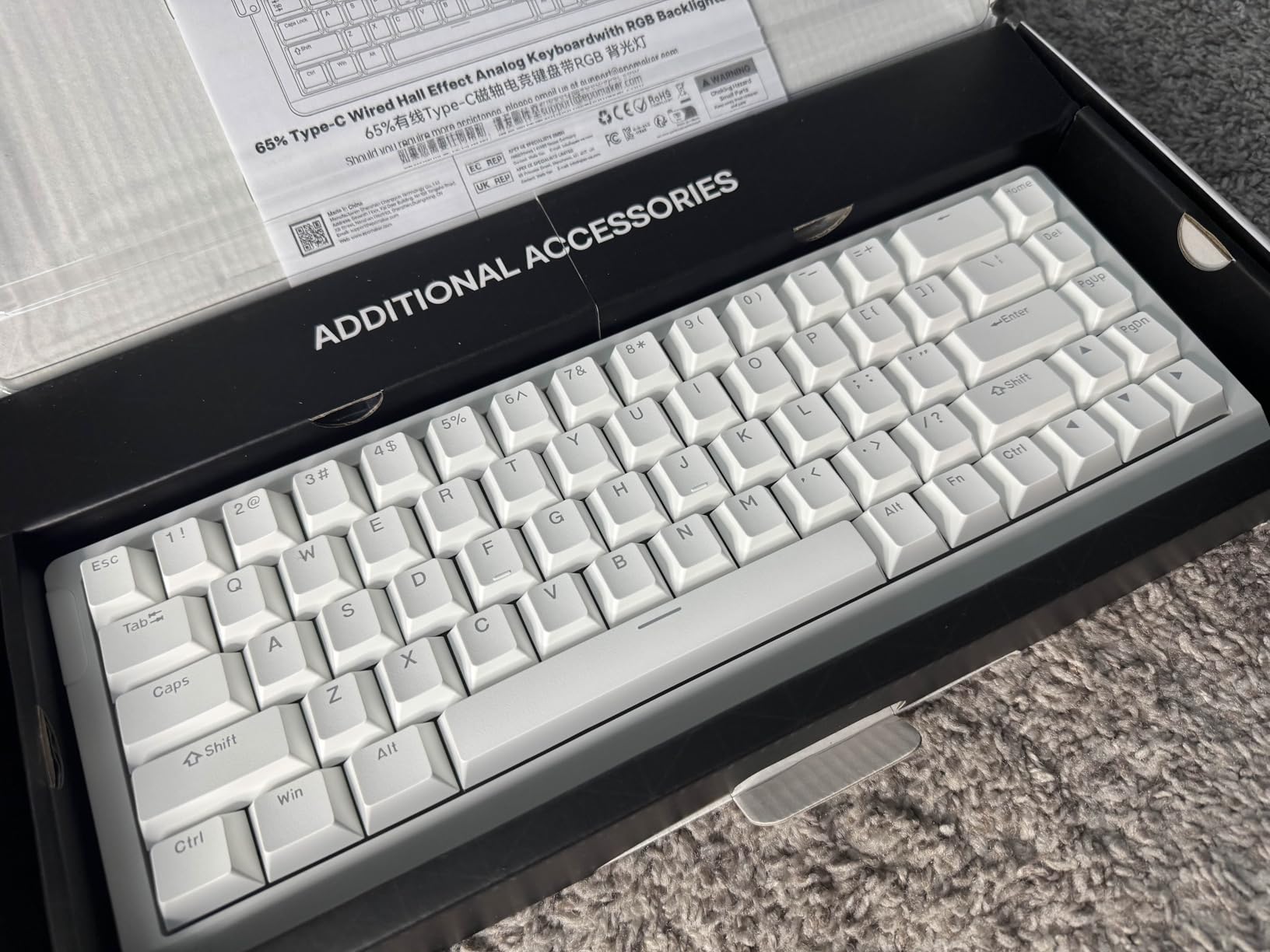 EPOMAKER HE68 Lite Hall Effect Gaming Keyboard, 8k Polling & 128K Scan Rate, 0.005mm Adjustable Trigger, 0.125ms Latency, 5-Layer Sound-Dampened, Snap Key, SOCD, A-RGB, Wired, Mac Software (Black) customer photo 1