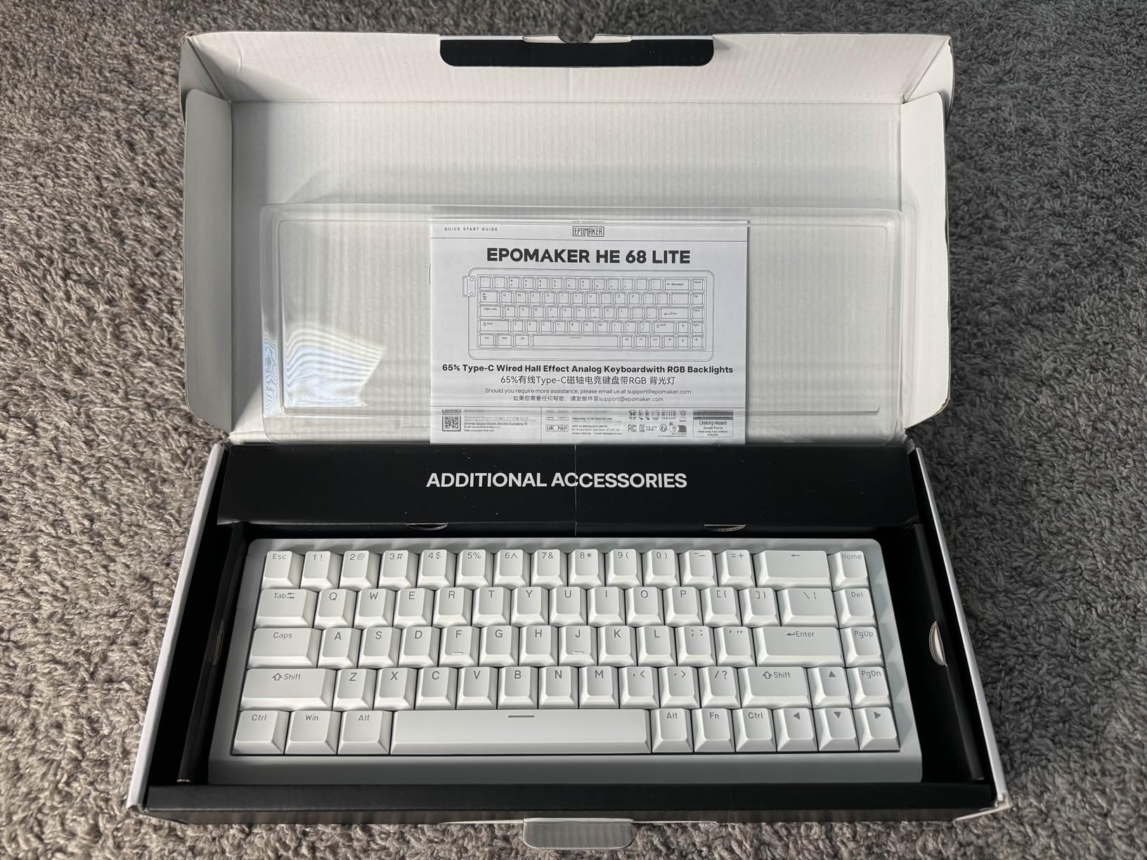 EPOMAKER HE68 Lite Hall Effect Gaming Keyboard, 8k Polling & 128K Scan Rate, 0.005mm Adjustable Trigger, 0.125ms Latency, 5-Layer Sound-Dampened, Snap Key, SOCD, A-RGB, Wired, Mac Software (Black) customer photo 2