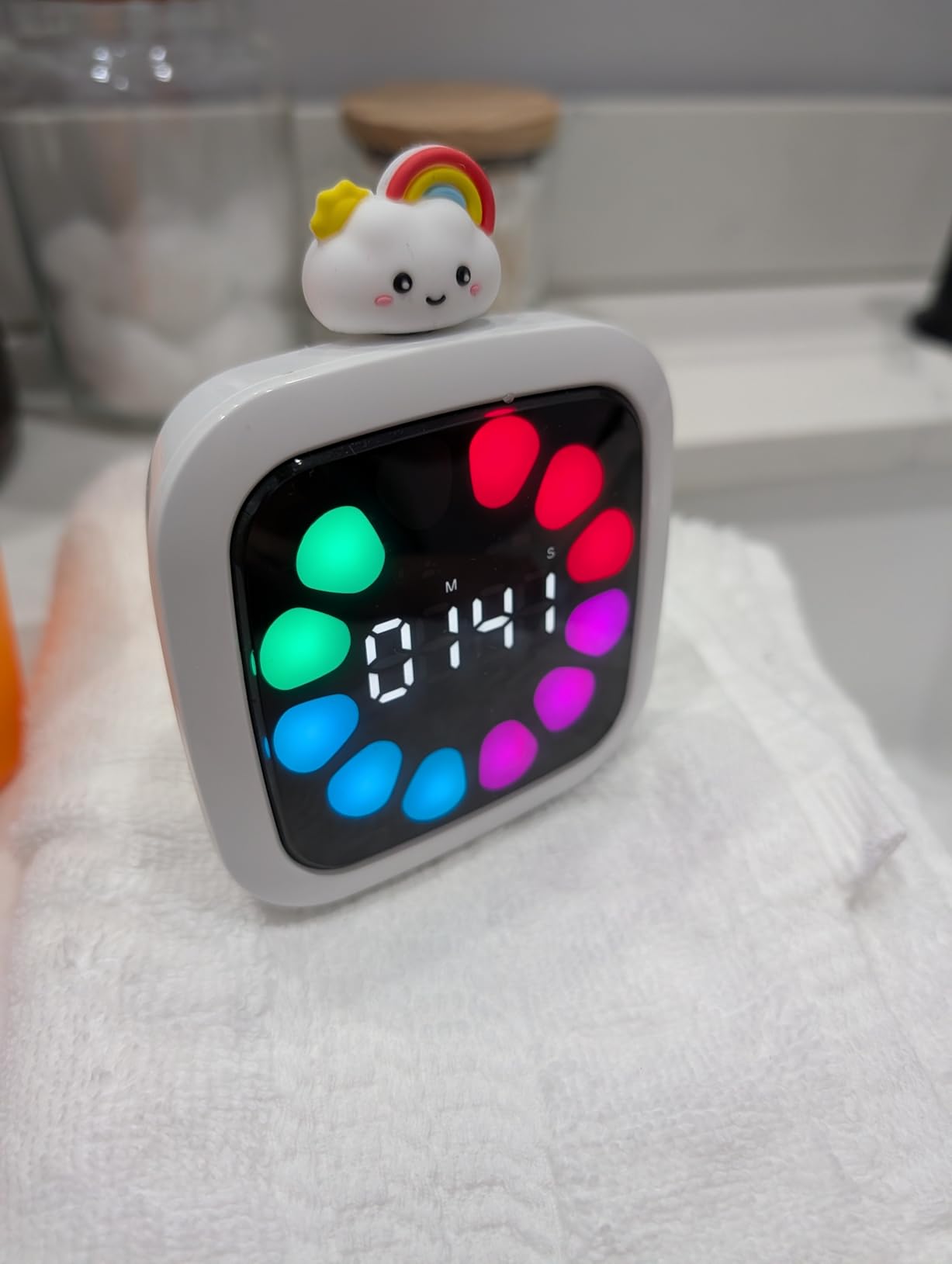 Yunbaoit Digital Visual Timer for Kids, Rechargeable 99-Minute Silent Countdown Timer with 19 Ringtones, 9 Optional DIY Color Planet Display, Time Management Tool with Pause Function (Robot) customer photo 1