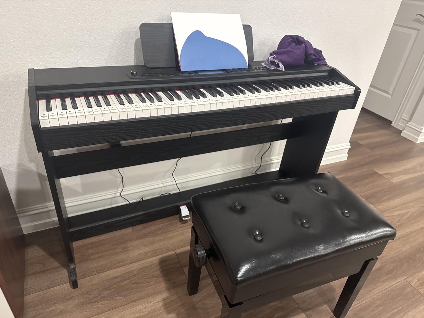 Donner DDP-95 88 Key Weighted Digital Piano Keyboard for Beginner, Wireless Connection, Record, 4.3