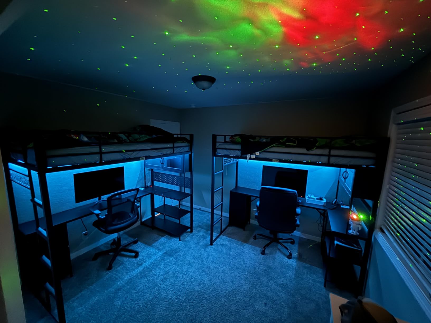 ADORNEVE Twin Size Loft Bed with L-Shaped Gaming Desk, Storage Drawers & Hutch, Expanded Safety Power Outlet, Metal Loft Bed Frame with RGB Lights, Space Saving for Teens, Black customer photo 1