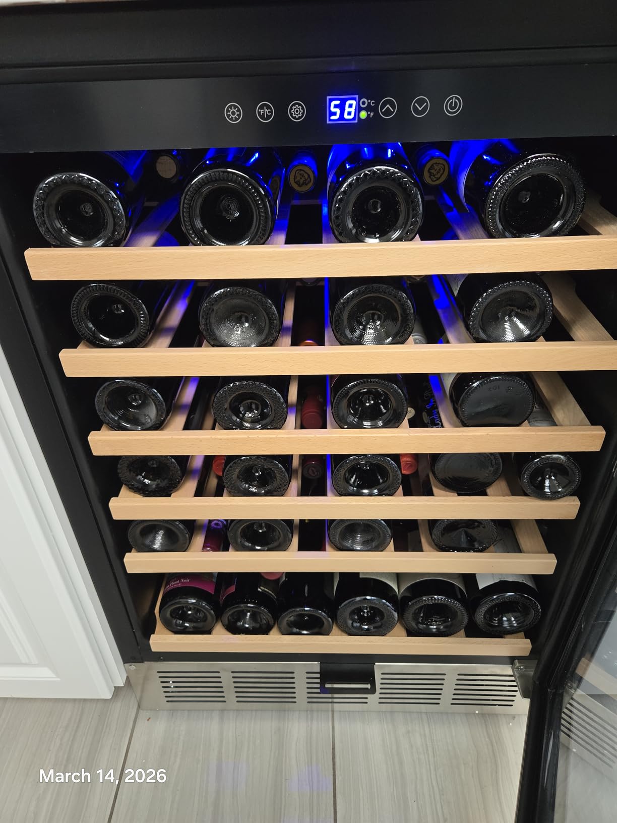 ORYMUSE 24 Inch Wine Cooler Refrigerator, 46 Bottle Dual Zone Wine Fridge with Stainless Steel Glass Door, Adjustable Shelves, Upgraded Compressor, Built-In Freestanding for Home, Bar, Kitchen customer photo 1