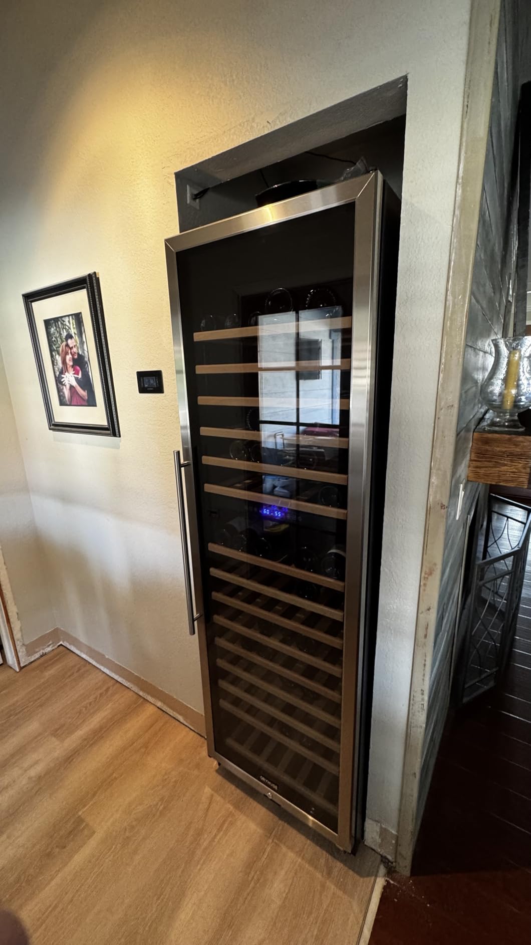 ORYMUSE 24 Inch Wine Cooler Refrigerator, 46 Bottle Dual Zone Wine Fridge with Stainless Steel Glass Door, Adjustable Shelves, Upgraded Compressor, Built-In Freestanding for Home, Bar, Kitchen customer photo 2