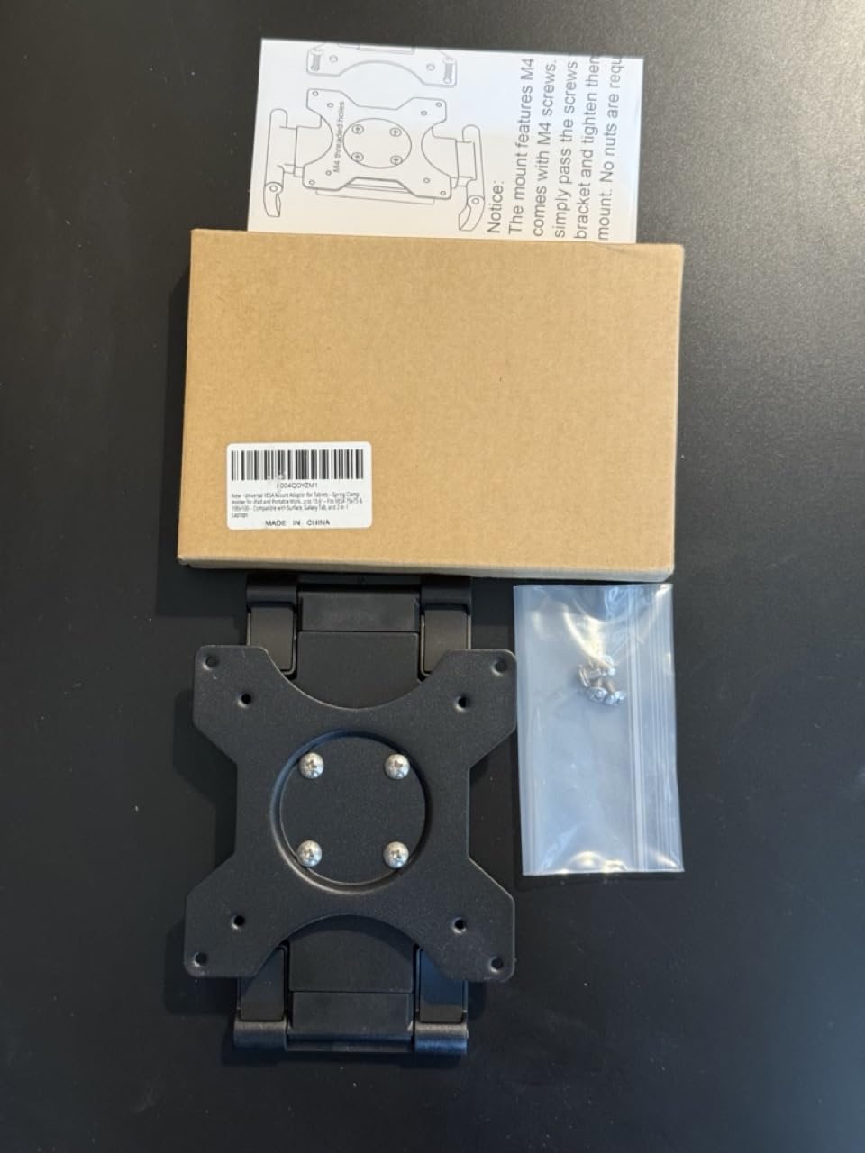 Universal VESA Mount Adapter for Tablets - Spring Clamp Holder for iPad and Portable Monitors up to 15.6