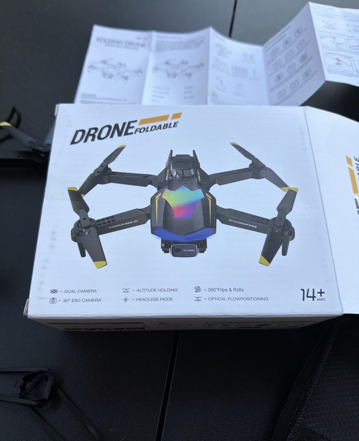 Drone with Camera, Dual 720HD, Drone for Kids with Cool Lights, Gestures Control, Vertical Shooting, Waypoint Flight, Gravity Control, 3D Flip, 3-Speeds, Drones for Adults, Beginners, Kids customer photo 1