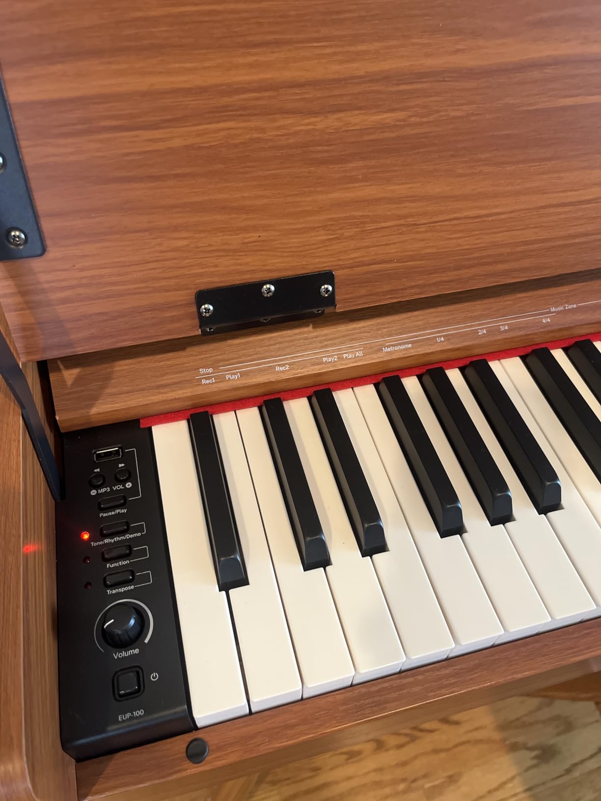 Eastar EUP-100 Digital Piano 88 Key Weighted Keyboard Full Size, Home Digital Keyboard Piano Gifts for Beginners, with Cover, Headphone, Three-Pedal, Wireless Midi & Recording, Retro Wood customer photo 2
