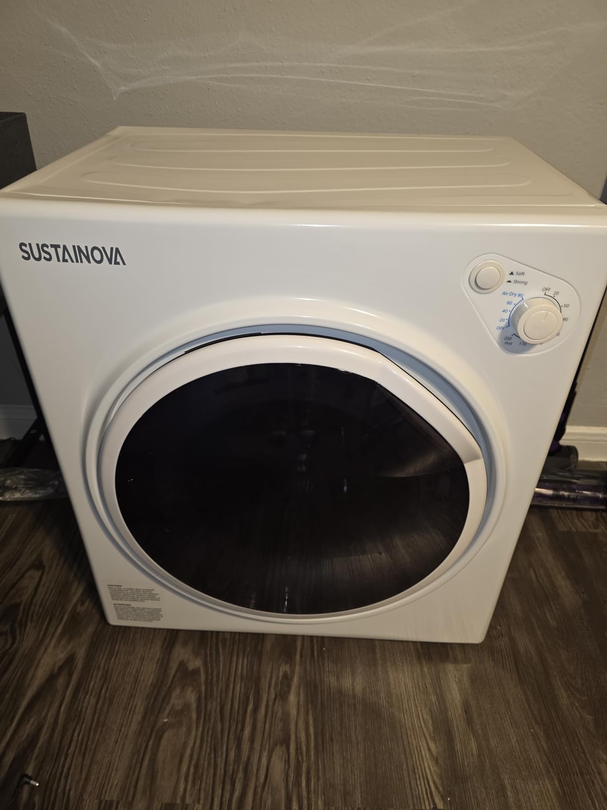 Elevon 1500W Portable Clothes Dryer, 3.5 cu.ft Electric Drying Machine for Laundry with Steel Tub for Apartment, Dorms, Compact Dryer for Small Space, Black/White customer photo 1