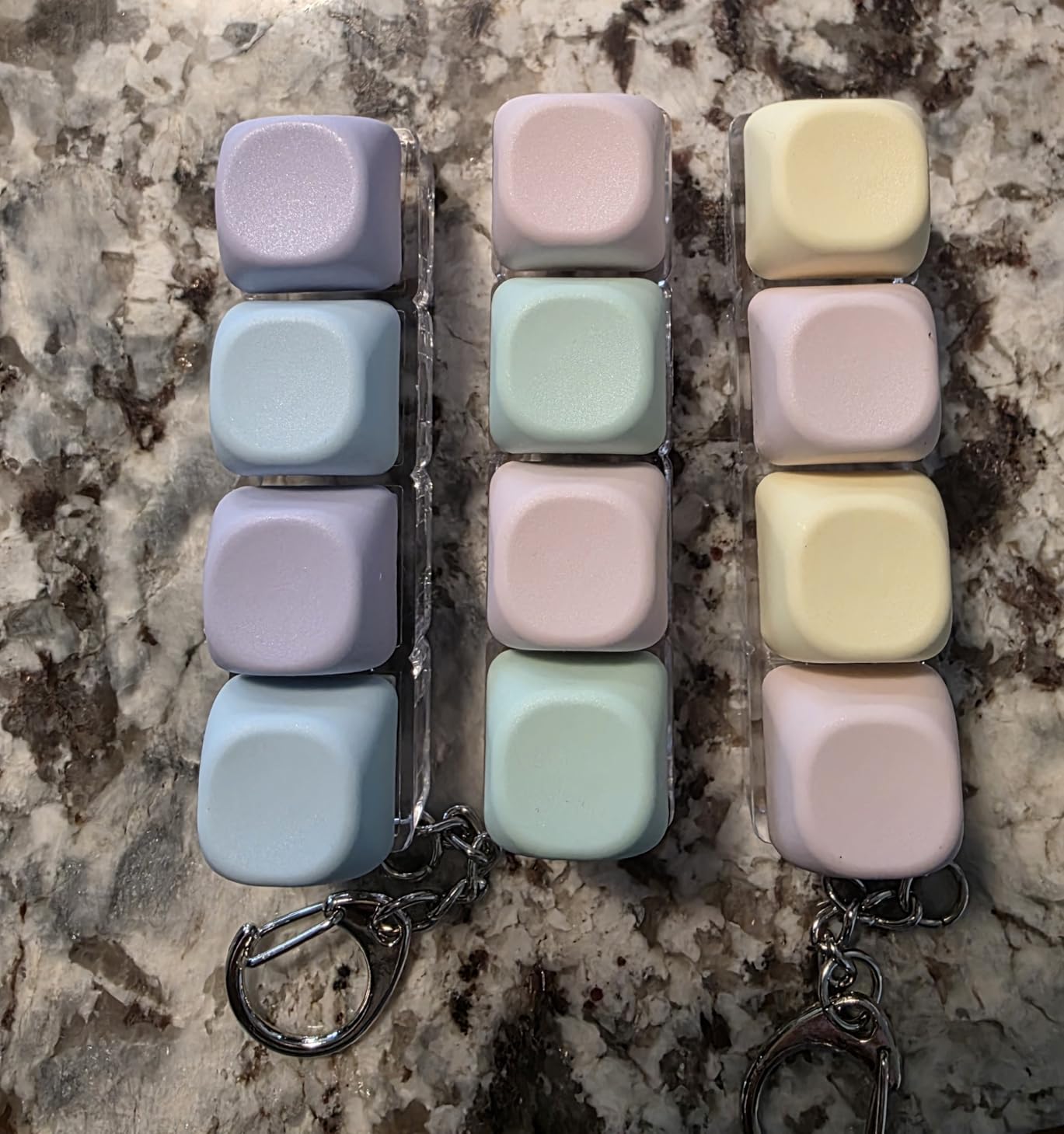3 Pack Keyboard Fidget Toy - Clicky, Creamy & Silent Stress Relief Fidget Clicker Keychain - Quiet Fidget Toys for Adults, Boost Focus & Calm Anxiety at Work, Travel - Ideal Stress-Relief Gift customer photo 2
