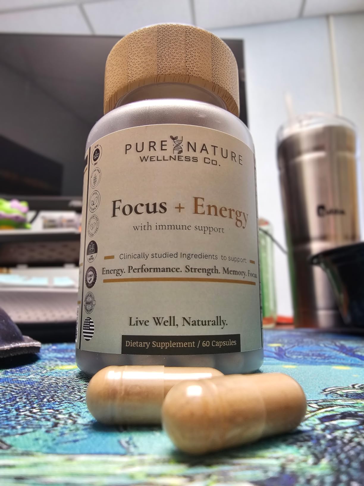 Focus + Energy + Performance Support-6-in-1 Mushroom Nootropic & Mitochondrial Complex-Advanced Brain Supplement-Natural Energy-Caffeine Free Biohack with Lion's Mane, Cordyceps, Mumijo, Fenugreek customer photo 1