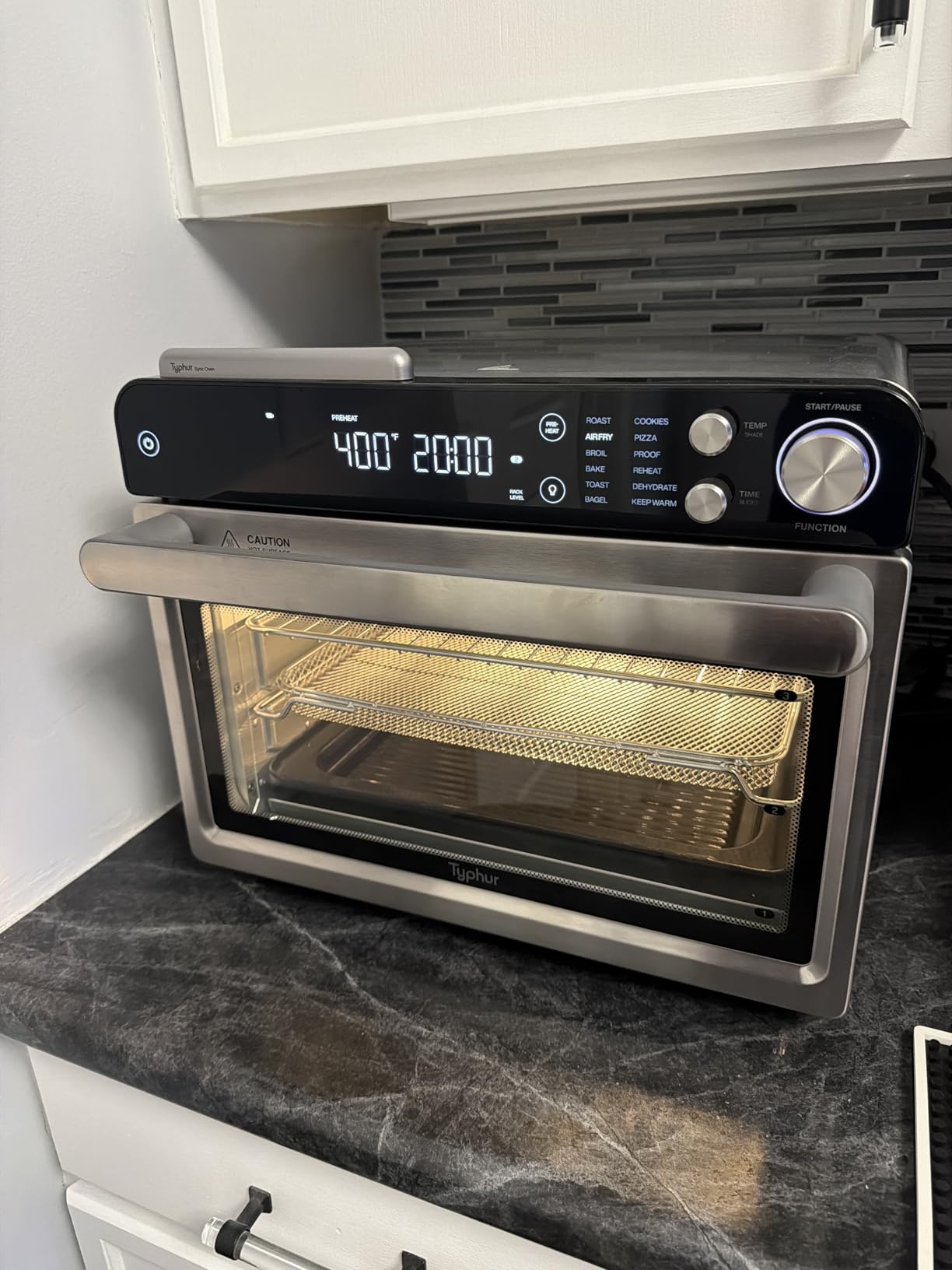 Typhur Sync Oven with Smart AI Wireless Meat Thermometer Probe, 12-in-1 Countertop Air Fryer Toaster Oven Combo, 360-Degree Turbo Convection, Dehydrator, Recipe & 5 Accessories, Large 27QT, Stainless Steel customer photo 1