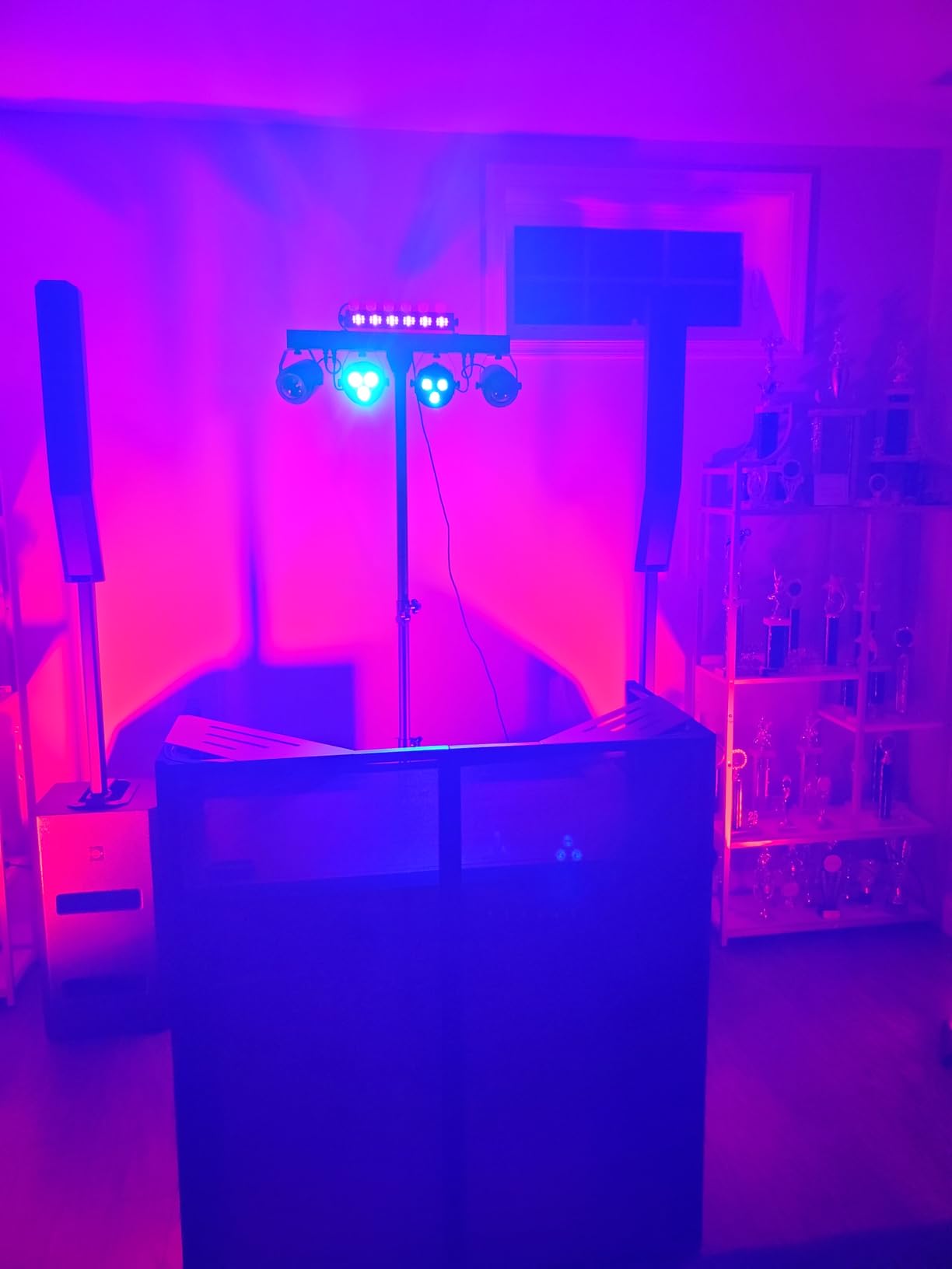 DJ Lights Stand for Parties - Professional 5in1 LED DJ Lighting System with Stand, DMX512, Sound Activated Stage Lights Package for Wedding Live Band Disco Club Gig Bar Booth Show Events customer photo 1