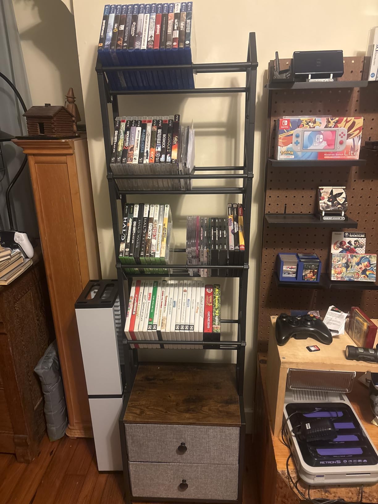 CD Storage Rack with Drawers, 5-Tier Media Organizer DVD Storage Shelf, Large Capacity for CD/DVD, Books & Games customer photo 1