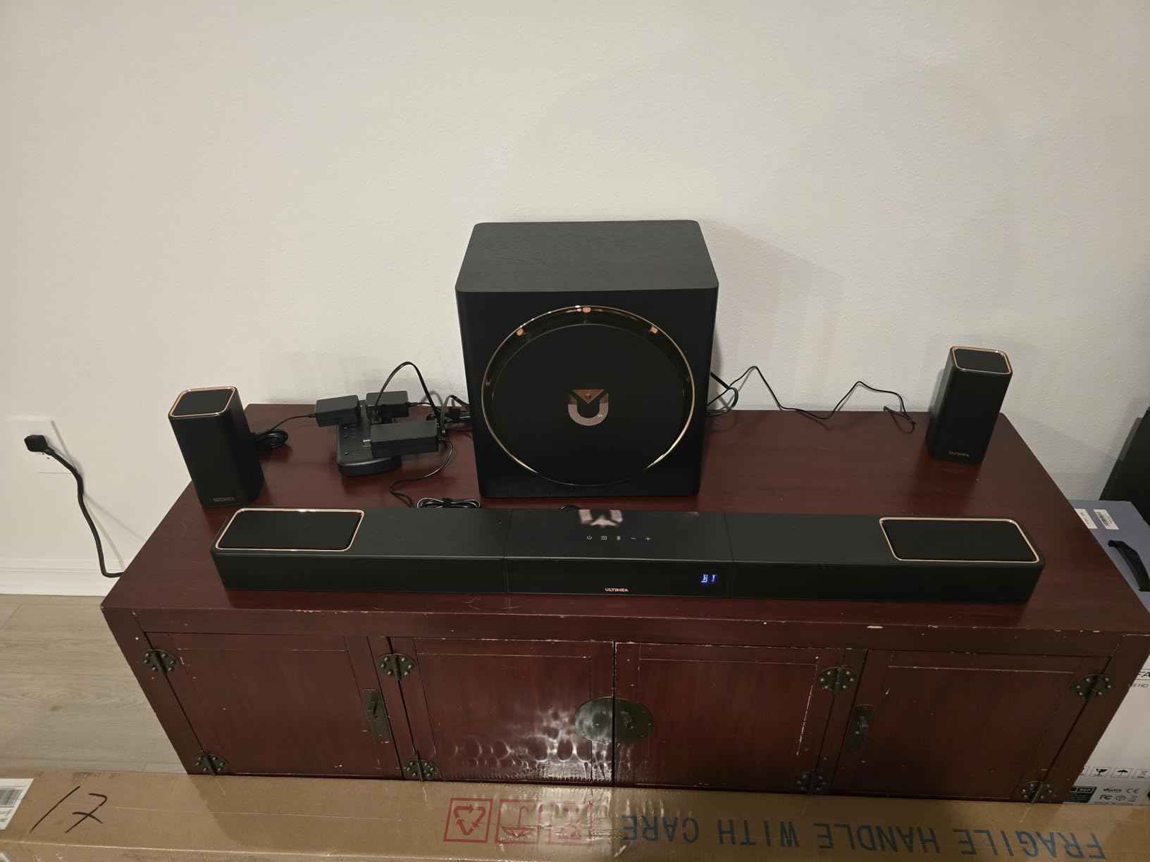 ULTIMEA Skywave X50 5.1.4ch Wireless Surround Sound System for TV, 760W Professional Sound Bar w/Dolby Atmos, 2 Wireless Surround Speakers & 8