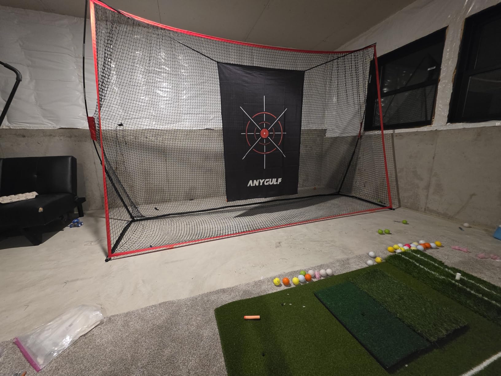 Pro Golf Net, 10x7ft Heavy Duty Golf Practice Net with Mat, Outdoor Indoor Hitting Nets with Noise Reduce Silk Target for Backyard Driving Chipping/Garage Training, Christmas Gifts for Men Boys customer photo 2