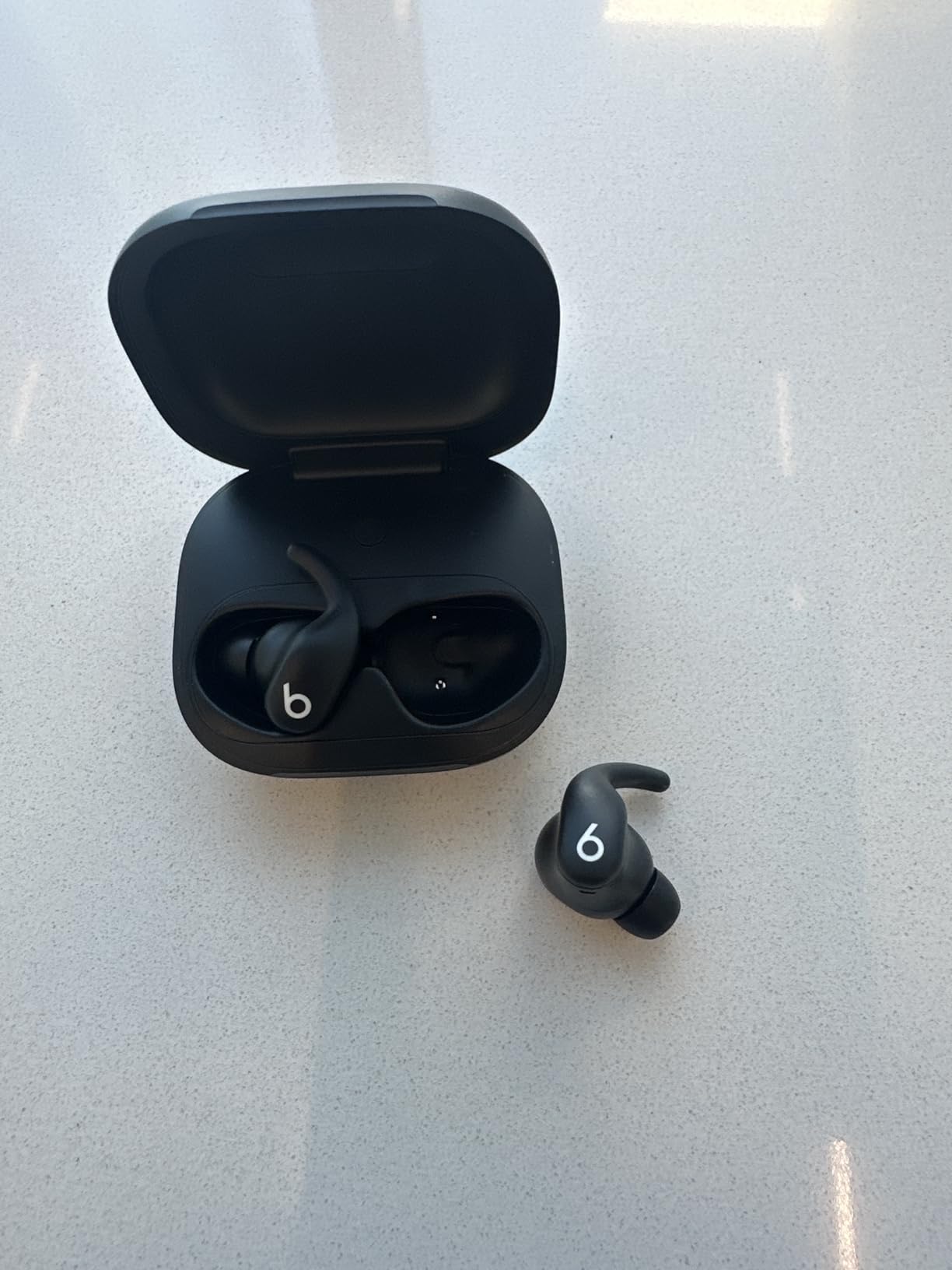 Beats Powerbeats Fit - Wireless Noise Cancelling Workout Earbuds with Secure-Fit Wingtips, Up to 30-Hour Battery Life, Sweat & Water Resistant, Apple & Android Compatible - Jet Black customer photo 1