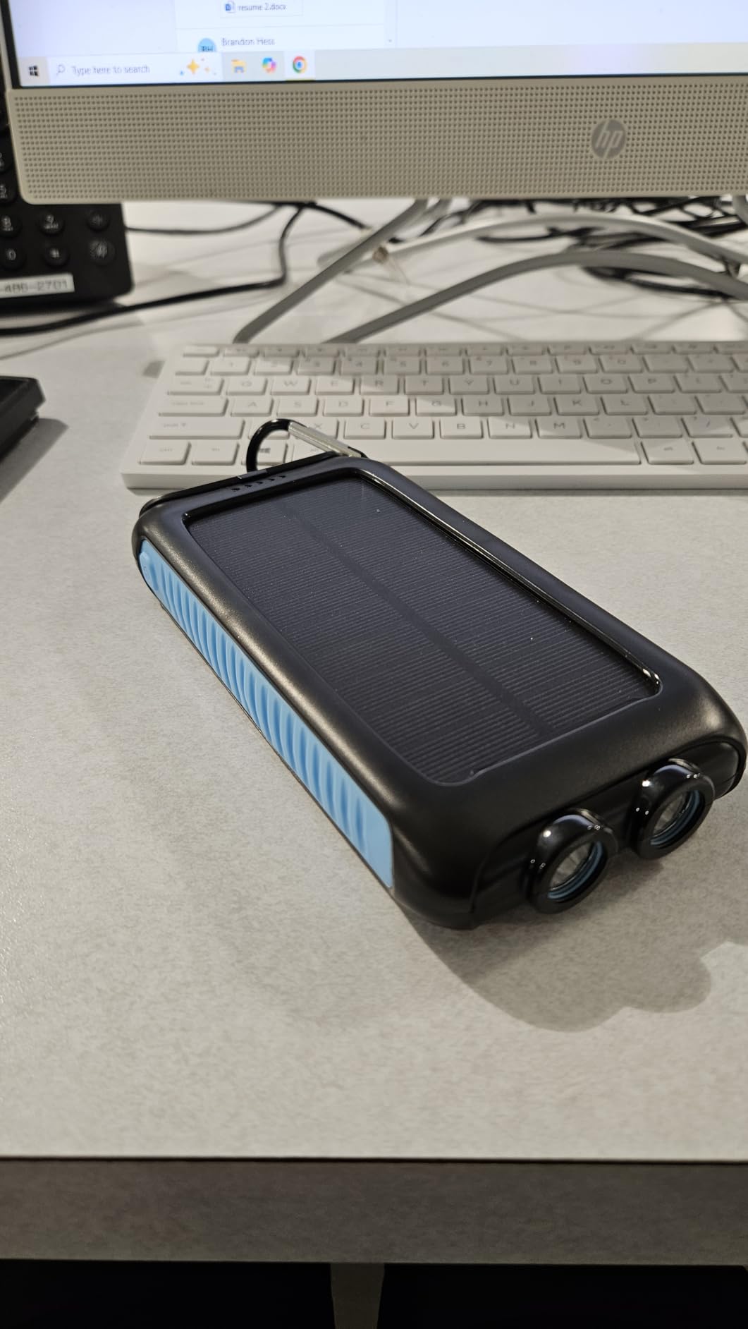 Solar Charger, 38800mAh Solar Power Bank, Waterproof External Backup Battery Power Pack with USB C Input/Output/LED Flashlights Compatible with iPhone, Samsung, iPad, Suitable for Outdoor, Camping customer photo 2