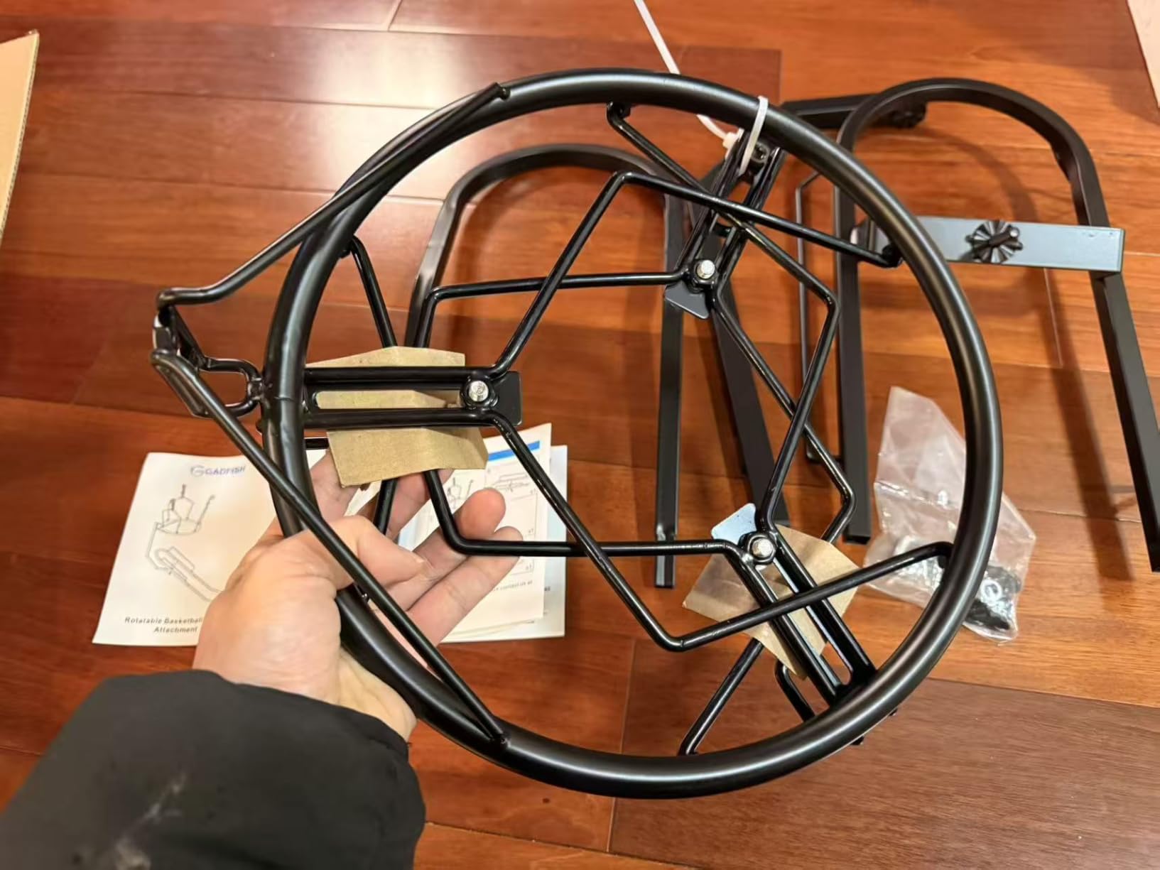 GADFISH Basketball Rebounder, 180 Degree Rotatable Basketball Return Attachment with 3 Stable Large Hooks customer photo 2