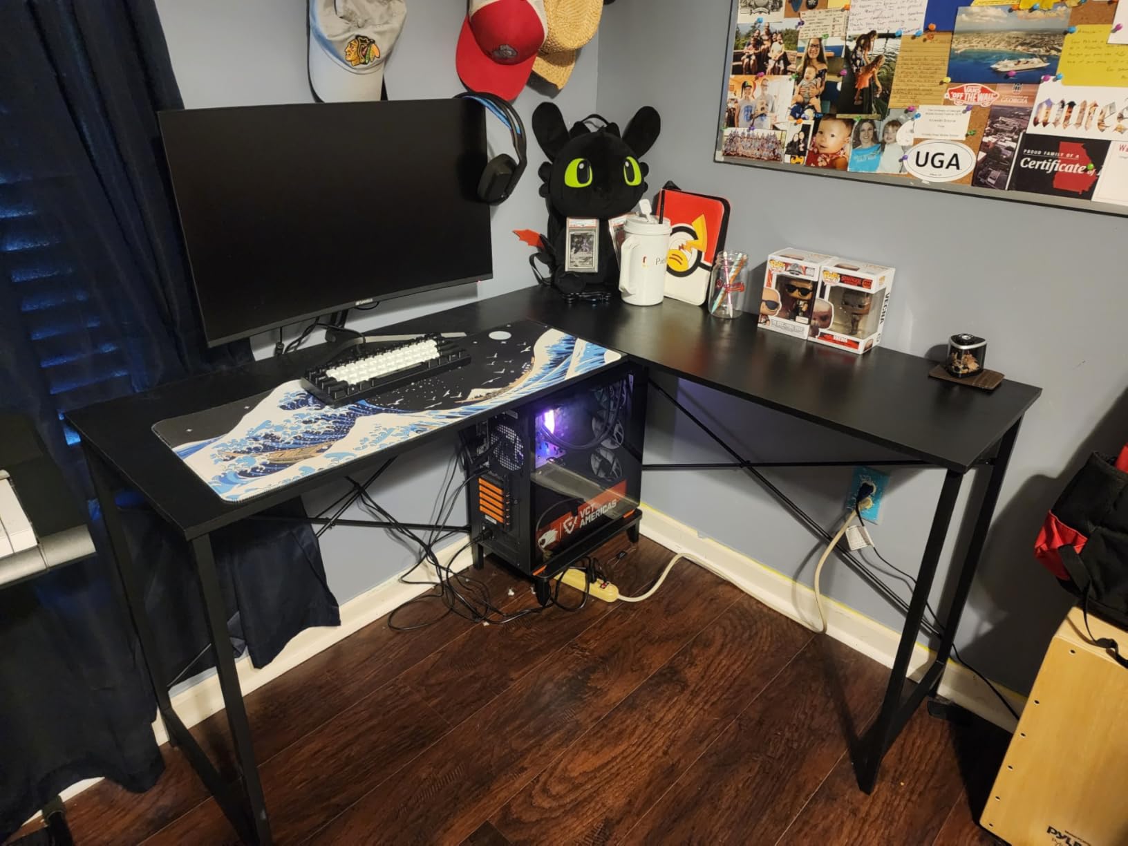 L Shaped Desk, 50 Inch Reversible Computer Desk Corner Gaming Table with CPU Stand & Storage Bag, Sturdy Metal Frame PC Workstation for Home Office customer photo 1