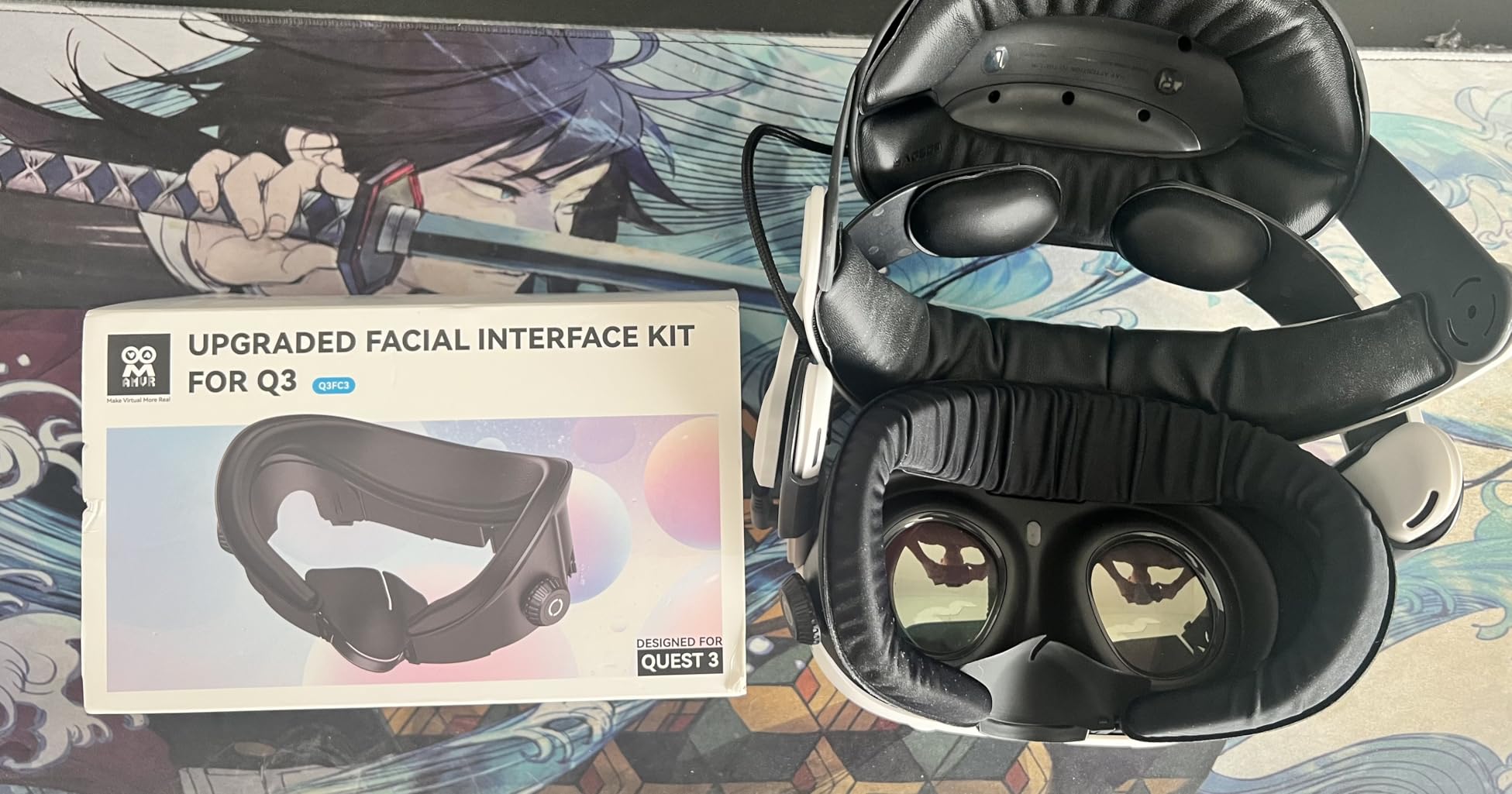 AMVR FC4A Newly Facial Interface Compatible with Meta/Oculus Quest 3 Accessories, with Ventilation-Design Ice Silk Cushion, for Halo Head Strap with Fan customer photo 2