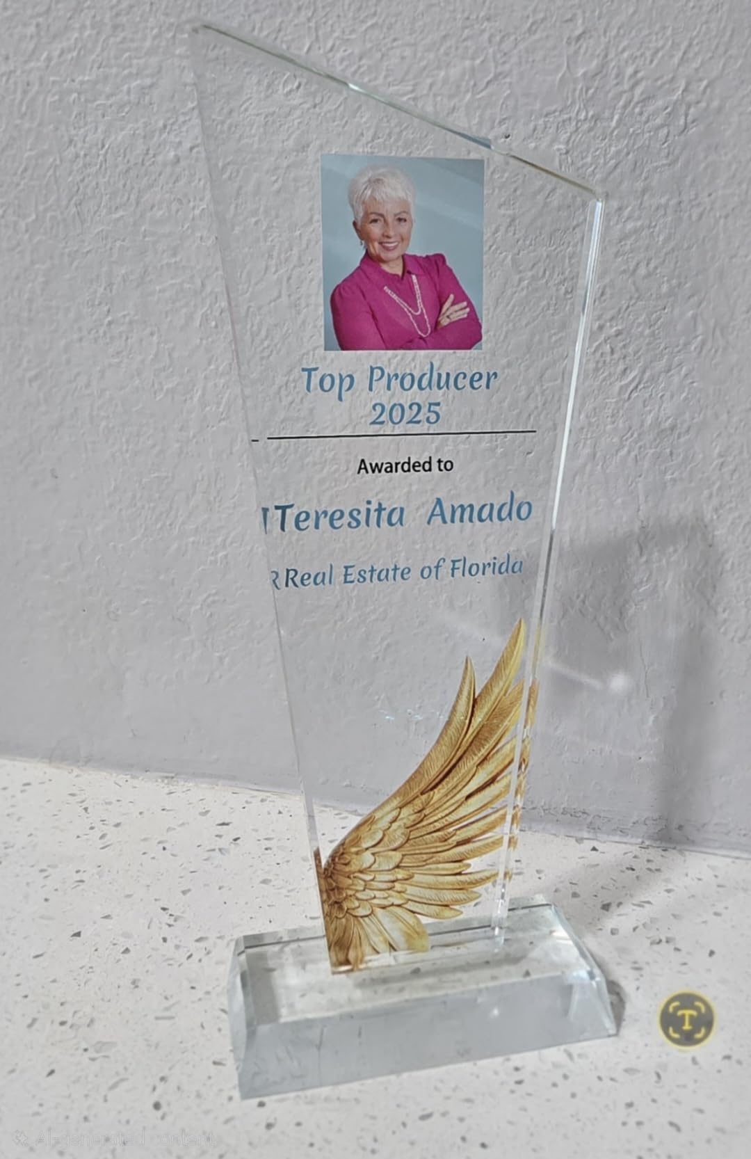 Custom Crystal Trophy Award, Personalized Awards and Trophies with Text Logo Photo for Corporate, Sports, Academic Events, Retirement, Thank You Gifts customer photo 1