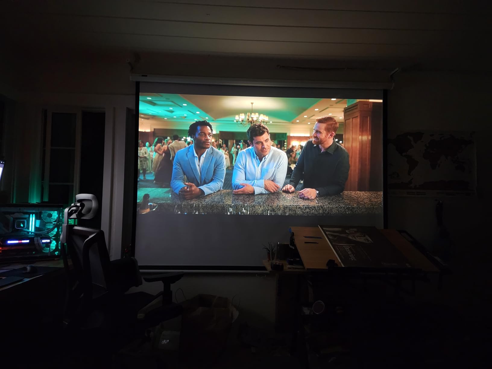 Yaber K300s Ultra Short Throw Projector, 4K Support Triple Laser, 100 inch Image at 9 inches, Dolby Vision, Google TV, 30W JBL Speaker customer photo 1