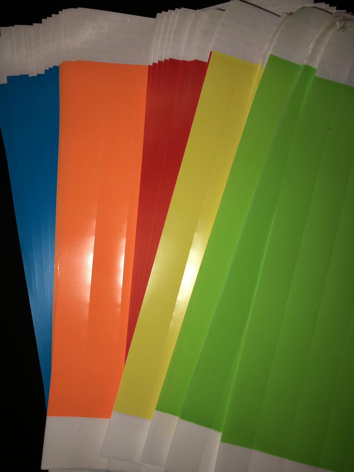 500 WristCo 5 Color Variety Pack Paper Plastic Wristbands for Events - Premium Water-Proof Tear Resistant Paper Bracelets ID Wrist Bands for Concerts Festivals Admission Party Identification customer photo 1