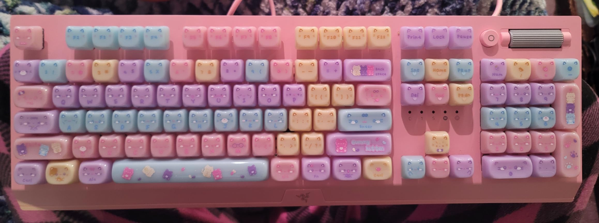 KiiBOOM Cute Cat Keycaps Set, Mao Profile, PBT/PC Keycap for MX Switches Mechanical Keyboard, Compatible with 60%, 65%, 75%, TKL, 96%, Full-Sized Layout (Meow Pudding) customer photo 2