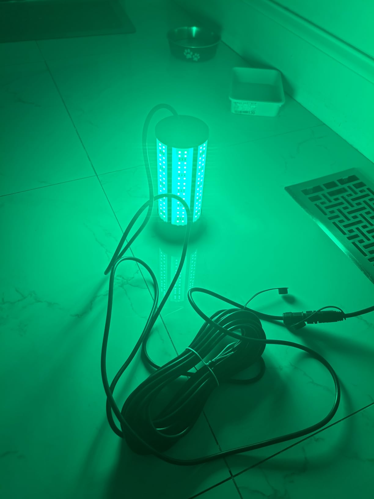 Underwater Fishing Light 60W 7500LM, 530nm Green Submersible Fish Attractant Light with 30FT Cord, 100-240V AC to 12V DC Adapter customer photo 1
