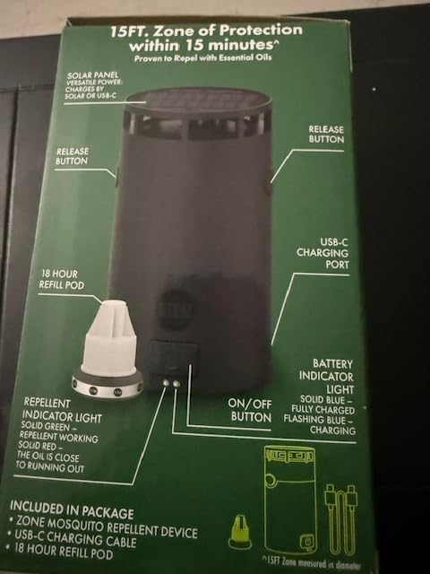 STEM Zone Mosquito Repellent Device, Easy-to-Use Outdoor Insect Protection with Proven Essential Oils, People and Pet Safe, Solar and USB-C Charger, Waterproof - Includes 1 Device & 1 Pod customer photo 2