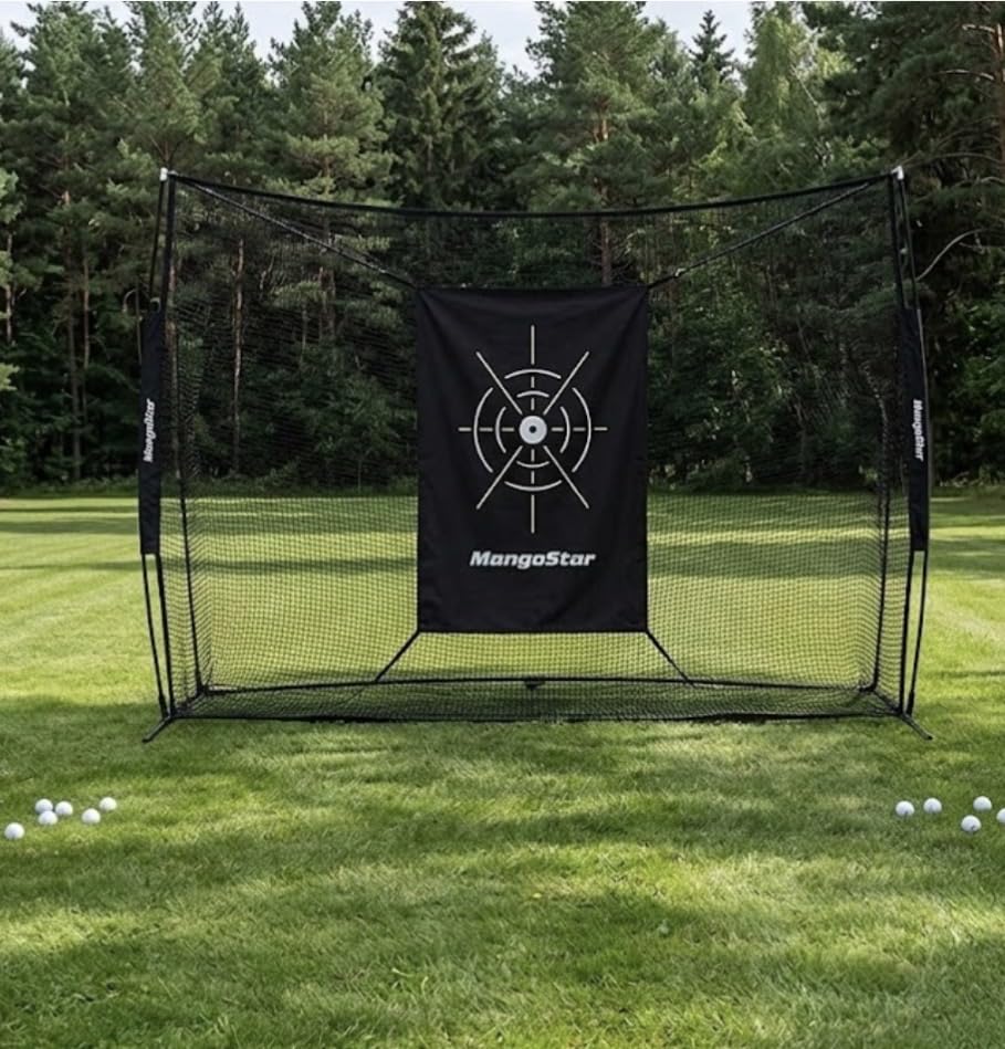 Mangostar Golf Net, 10x7ft Heavy Duty Golf Practice Net for Backyard Driving Real Golf Balls with Target Cloth and Carry Bag, Indoor Outdoor Golf Hitting Training Set Ideal Gift for Golfers customer photo 1