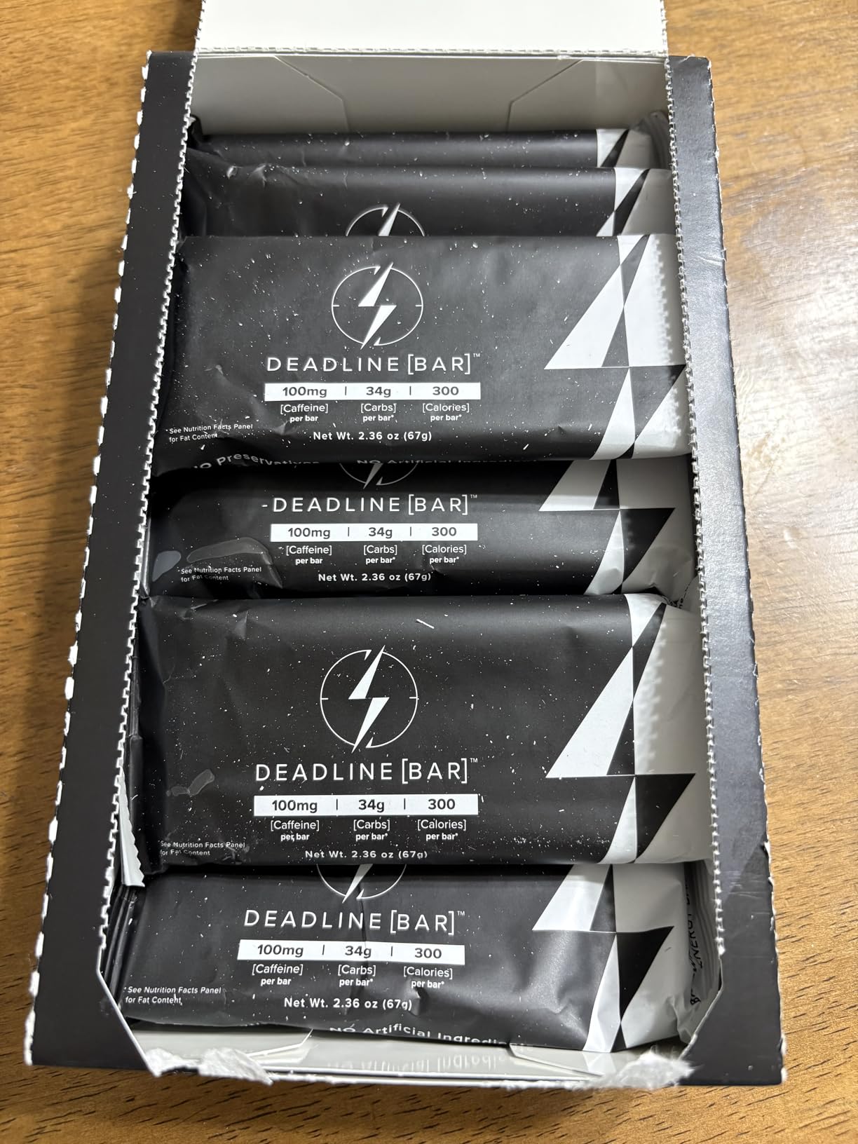 Deadline Bar Caffeinated Energy Bar Brown Sugar Almond 8pk - 100mg Caffeine - 10g Protein - All Natural customer photo 1