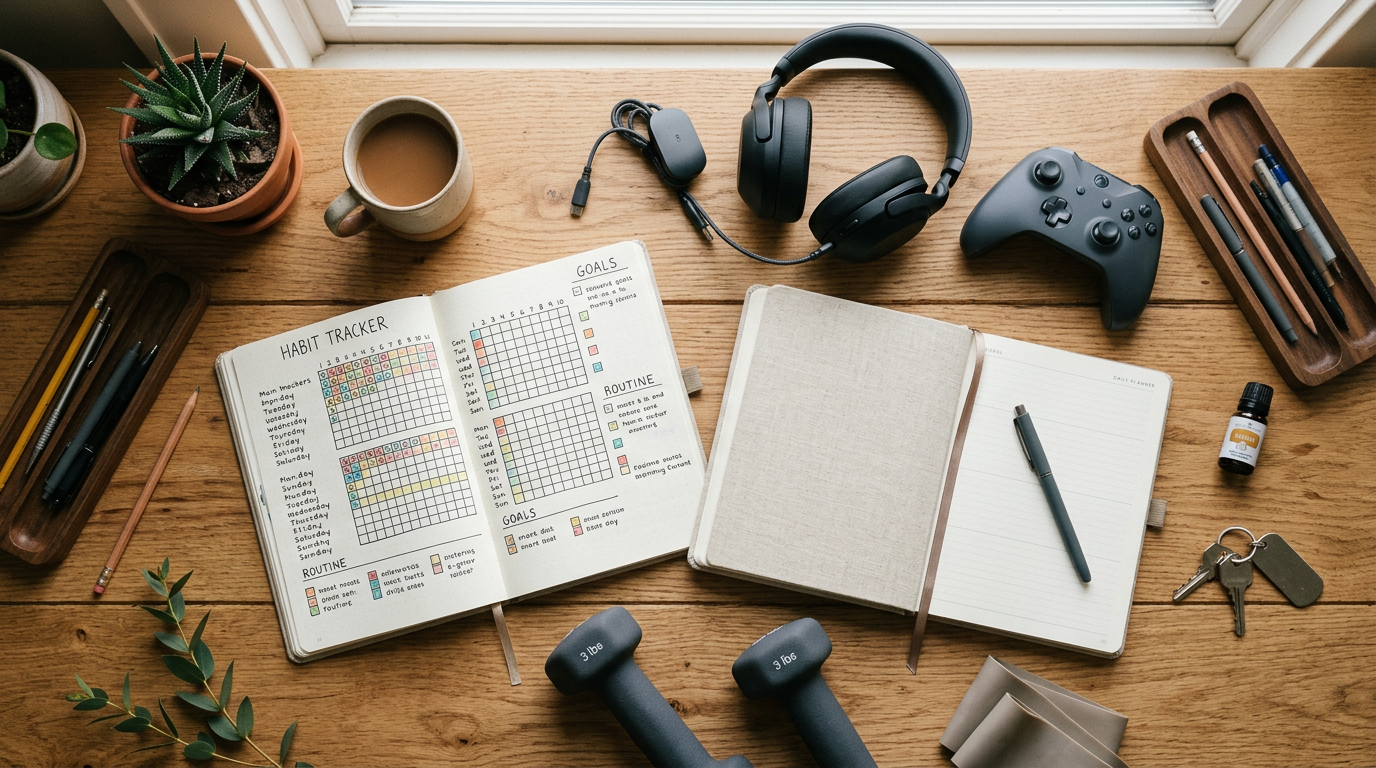 Best habit tracker journals for gaming and fitness balance