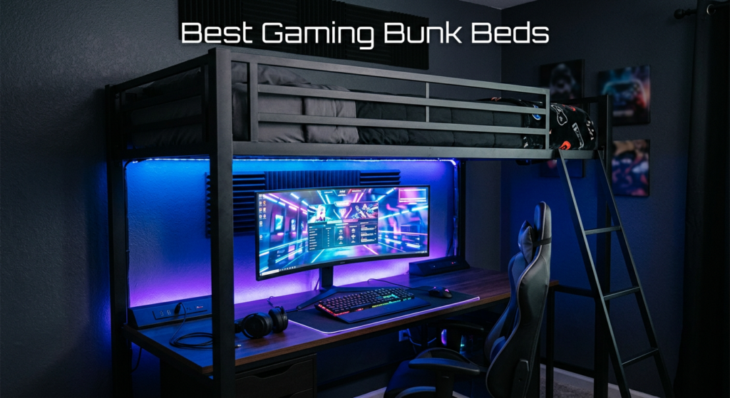 Best gaming bunk beds with built-in desks and LED lights