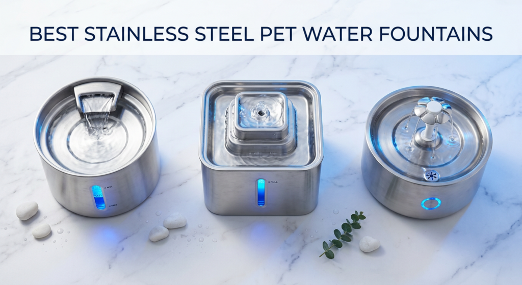 best stainless steel pet water fountains