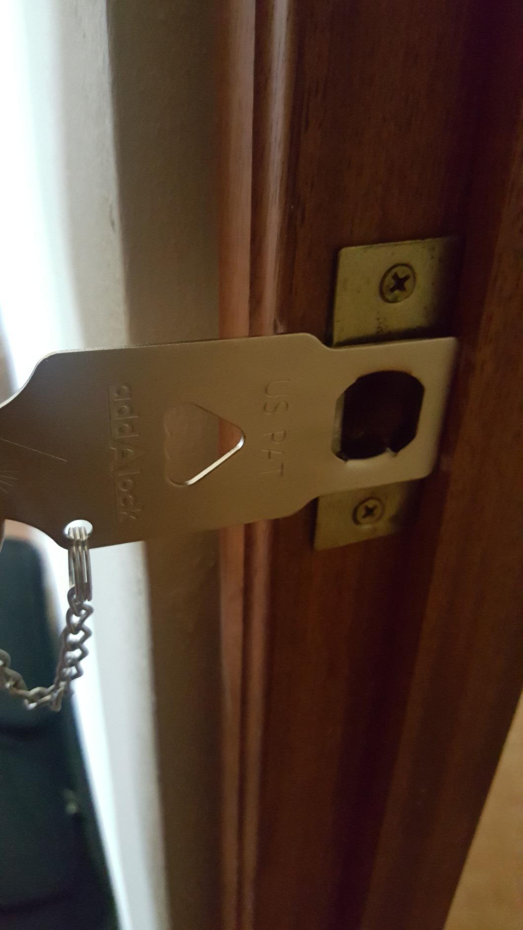 Addalock The Original Portable Door Lock for Travel & Home Security, Durable 1-Piece Door Latch Lock for Houses, Apartments, Hotels, Motels, Dorms & AirBnBs - Lock the Door & Stay at Home or Away customer photo 1