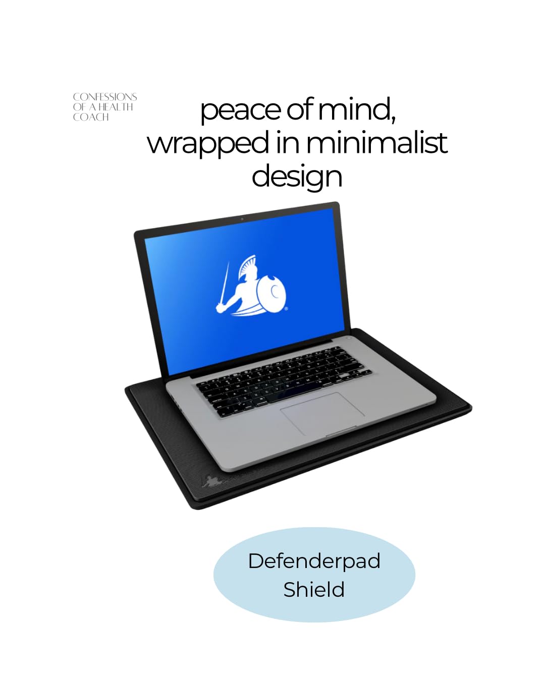 DefenderShield Laptop Pad for EMF Protection - DefenderPad EMF Blocker Pad That Protects from Heat, Battery & Wireless RF Emissions - Durable, Non-Slip Design for Laptops Up to 17